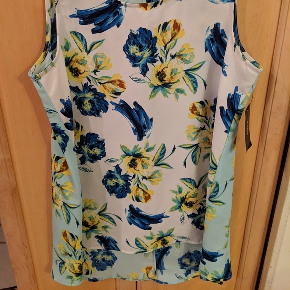 Alfani Petite Blue Floral-Print Swing Top NWT - Picture 6 of 7